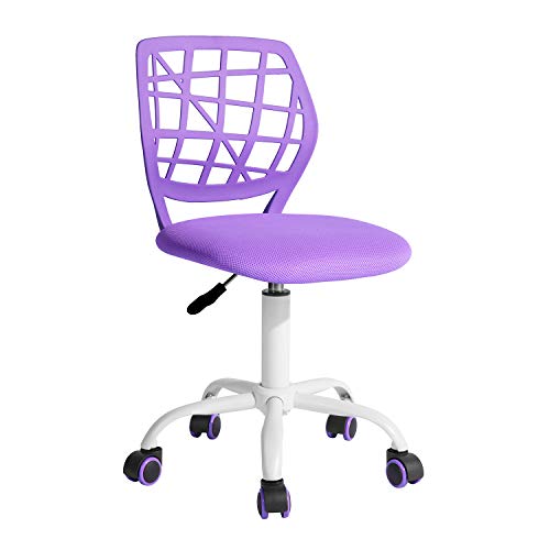 FurnitureR Bunte Schreibtischstuhl, Modernes verstellbares Design Computer Sitz, Swivel Armless Stuhl, Kinderzimmer, Home Office Task Chair, Lila von FurnitureR