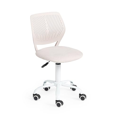 FurnitureR Bunter Schreibtischstuhl, moderner höhenverstellbarer Computerstuhl ohne Armlehnen, ergonomischer Drehstuhl für Kinderzimmer und Home Office von FurnitureR