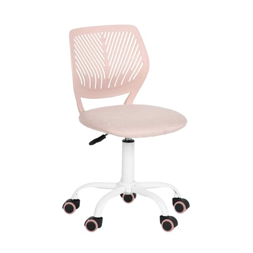 FurnitureR Bunte Schreibtischstuhl, Modernes verstellbares Design Computer Sitz, Swivel Armless Stuhl, Kinderzimmer, Home Office Task Chair, Morandi Rosa von FurnitureR