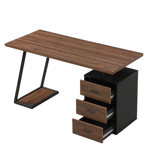 FurnitureR Eleganter Zeichentisch, Walnuss-Finish, Moderne Bauweise, robuste Materialien, Perfekter Arbeitsplatz für Zuhause oder Büro von FurnitureR