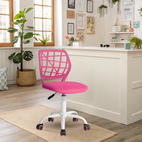 FurnitureR Empfangsstühle für Büro, kleine Empfangsstühle, höhenverstellbar, Räder 362° wählbar, ergonomische Rückenlehne, Sitz aus atmungsaktivem Stoff, Macaron, Dunkelrosa FurnitureR Empfangsstühle für Büro, kleine Empfangsstühle, höhenverstellbar, Räder 362° wählbar, ergonomische Rückenlehne, Sitz aus atmungsaktivem Stoff, Macaron, Dunkelrosa von FurnitureR