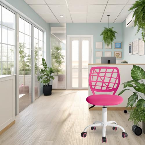FurnitureR Empfangsstühle für Büro, kleine Empfangsstühle, höhenverstellbar, Räder 362° wählbar, ergonomische Rückenlehne, Sitz aus atmungsaktivem Stoff, Macaron, Dunkelrosa FurnitureR Empfangsstühle für Büro, kleine Empfangsstühle, höhenverstellbar, Räder 362° wählbar, ergonomische Rückenlehne, Sitz aus atmungsaktivem Stoff, Macaron, Dunkelrosa von FurnitureR