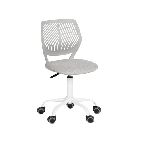 FurnitureR Esszimmer-Drehstühle, 1PC Küchenstuhl, gepolsterter Stuhl, Drehstuhl, bequemer Stuhl mit Rädern, Rückenlehne, armloser Stuhl für Esszimmer, Wohnzimmer, Morandi Grau von FurnitureR