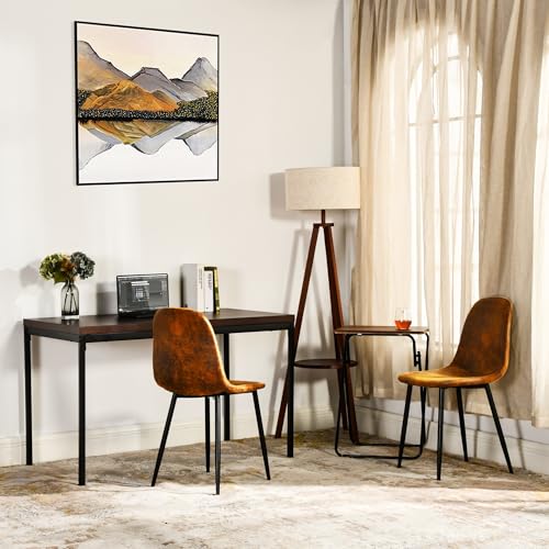 FurnitureR Industrie Arbeitstisch 120x70 cm | Massivholz-Optik MDF | Robuste Metallbeine für Werkstatt & Hobby von FurnitureR