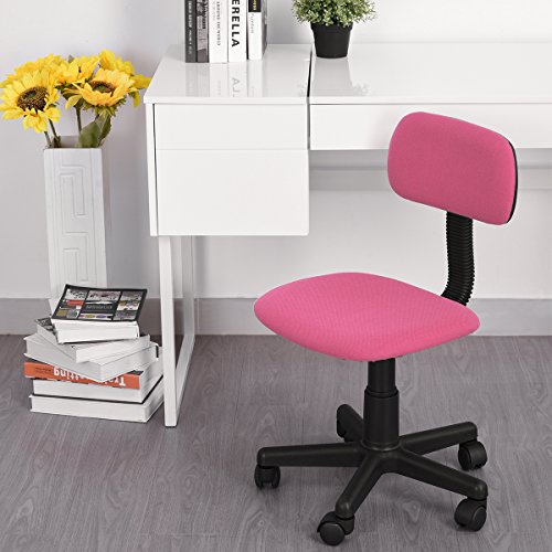FurnitureR Kinder-Schreibtischstuhl, verstellbar, tiefe Rückenlehne, Stuhl für den Computer-Schreibtisch, Drehstuhl mit Armlehnen rose von FurnitureR