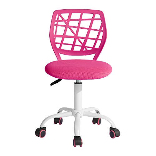 FurnitureR Kinderfreundlicher Bürostuhl für das Lernen zu Hause, Ergonomischer Höhenverstellbarer Rollstuhl für Junge Lernende, Lebendiges Pinkes Design von FurnitureR
