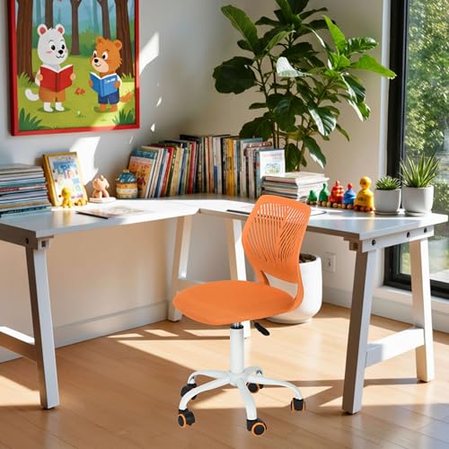 FurnitureR Kinderstuhl höhenverstellbar für Schreibtisch, ergonomischer bunter Jugendstuhl mit Rückenlehne & Armlehnen, Drehstuhl mit 5 Rollen, für Kinder 3–10 Jahre, bis 100 kg belastbar von FurnitureR