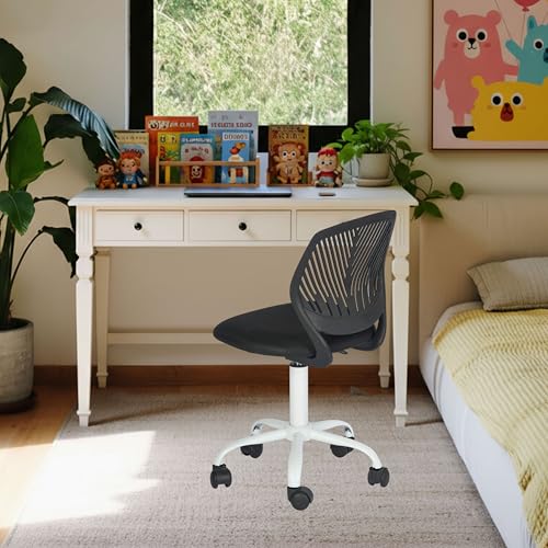 FurnitureR Kinderstuhl höhenverstellbar für Schreibtisch, ergonomischer bunter Jugendstuhl mit Rückenlehne & Armlehnen, Drehstuhl mit 5 Rollen, für Kinder 3–10 Jahre, bis 100 kg belastbar von FurnitureR