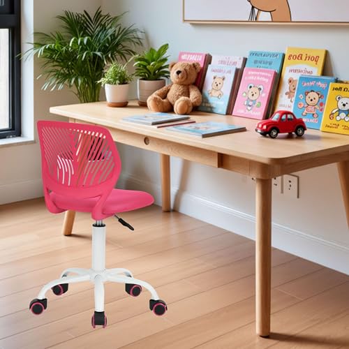 FurnitureR Kinderstuhl höhenverstellbar für Schreibtisch, ergonomischer bunter Jugendstuhl mit Rückenlehne & Armlehnen, Drehstuhl mit 5 Rollen, für Kinder 3–10 Jahre, bis 100 kg belastbar von FurnitureR