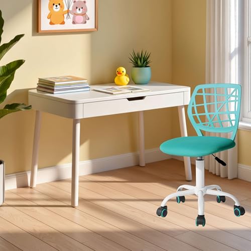 FurnitureR Kinderstuhl höhenverstellbar für Schreibtisch, ergonomischer bunter Jugendstuhl mit Rückenlehne & Armlehnen, Drehstuhl mit 5 Rollen, für Kinder 3–10 Jahre, bis 100 kg belastbar von FurnitureR