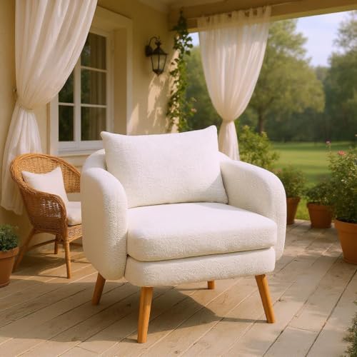 FurnitureR Kinderzimmer-Sessel aus Teddy-Stoff, sicherer 1-Sitzer mit Kissen, weiche Polsterung, Kindersofa, Kinderstuhl, sicher, kleine Räume, Spielzimmer FurnitureR Kinderzimmer-Sessel aus Teddy-Stoff, sicherer 1-Sitzer mit Kissen, weiche Polsterung, Kindersofa, Kinderstuhl, sicher, kleine Räume, Spielzimmer von FurnitureR