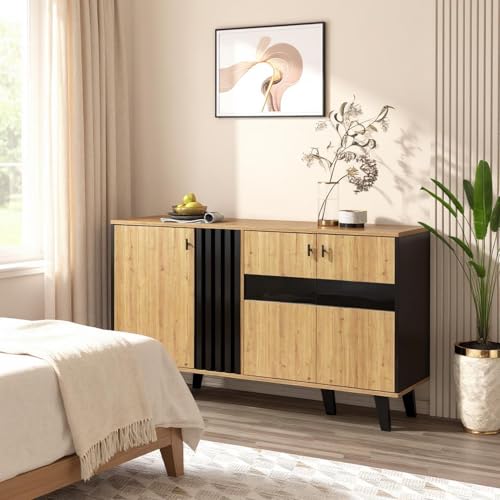 FurnitureR Kleiderschrank, Natural Design, Modernes Möbelstück, Glas und Spanplatte, Stilvolle Aufbewahrungslösung für jedes Zuhause FurnitureR Kleiderschrank, Natural Design, Modernes Möbelstück, Glas und Spanplatte, Stilvolle Aufbewahrungslösung für jedes Zuhause von FurnitureR