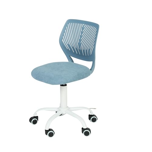 FurnitureR Kleiner Videospielstuhl, ergonomischer Schreibtischstuhl ohne Armlehnen, kompakter Drehstuhl mit Sitzhöhenverstellung und leisen Gummirädern, modernes Design für Gaming und Arbeiten von FurnitureR