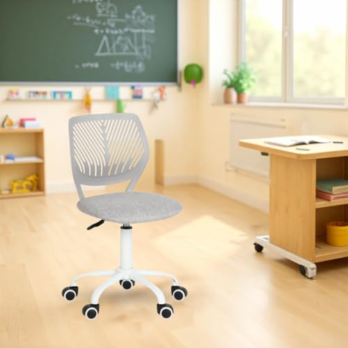 FurnitureR Kompakter Klassenstuhl, ergonomischer Sitz für Schule, Rückenlehne aus atmungsaktivem Netzgewebe, höhenverstellbar, Zeichenzimmerstuhl für Kinder, leicht zu verschieben, 360 °, Morandi Grau FurnitureR Kompakter Klassenstuhl, ergonomischer Sitz für Schule, Rückenlehne aus atmungsaktivem Netzgewebe, höhenverstellbar, Zeichenzimmerstuhl für Kinder, leicht zu verschieben, 360 °, Morandi Grau von FurnitureR