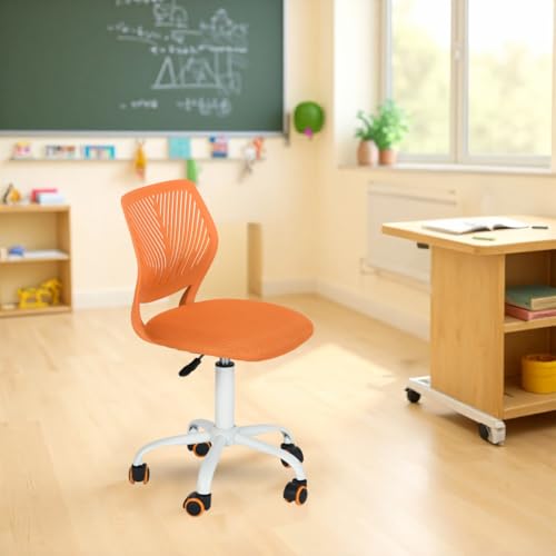 FurnitureR Kompakter Klassenstuhl, ergonomischer Sitz für Schule, Rückenlehne aus atmungsaktivem Netzgewebe, höhenverstellbar, Zeichenzimmerstuhl für Kinder, leicht zu verschieben, 360 °, Orange FurnitureR Kompakter Klassenstuhl, ergonomischer Sitz für Schule, Rückenlehne aus atmungsaktivem Netzgewebe, höhenverstellbar, Zeichenzimmerstuhl für Kinder, leicht zu verschieben, 360 °, Orange von FurnitureR