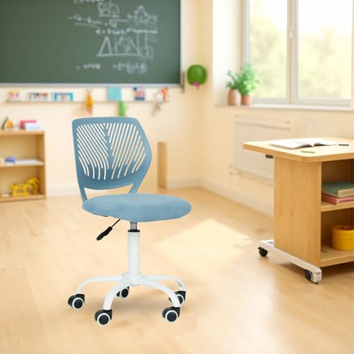 FurnitureR Kompakter Klassenstuhl, ergonomischer Sitz für Schule, Rückenlehne aus atmungsaktivem Netzgewebe, höhenverstellbar, Zeichenzimmerstuhl für Kinder, leicht zu verschieben 360°, Morandi blau FurnitureR Kompakter Klassenstuhl, ergonomischer Sitz für Schule, Rückenlehne aus atmungsaktivem Netzgewebe, höhenverstellbar, Zeichenzimmerstuhl für Kinder, leicht zu verschieben 360°, Morandi blau von FurnitureR