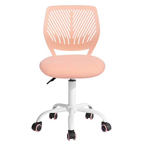 FurnitureR Moderner Verstellbarer Bürostuhl ohne Armlehnen für Junge Lernende, Ergonomisch Verstellbarer Schreibtisch-Drehstuhl für das Schreiben zu Hause, Rose von FurnitureR