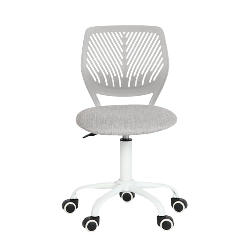FurnitureR Morandi Bürostuhl, modern, ergonomisch, Verstellbarer Computerstuhl, Drehstuhl ohne Armlehnen, für Jugendzimmer und Büros, Grau von FurnitureR