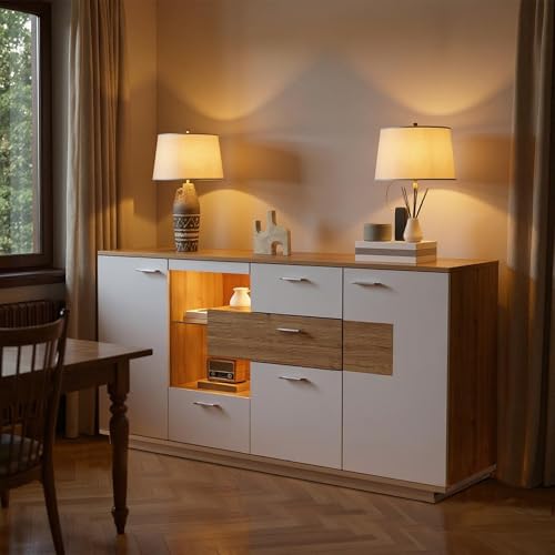FurnitureR Natural Buffet, Modern Design, MDF Material, Versatile Storage Solution, Home and Dining Room Use, Durable and Elegant, Optimized for Small Spaces FurnitureR Natural Buffet, Modern Design, MDF Material, Versatile Storage Solution, Home and Dining Room Use, Durable and Elegant, Optimized for Small Spaces von FurnitureR