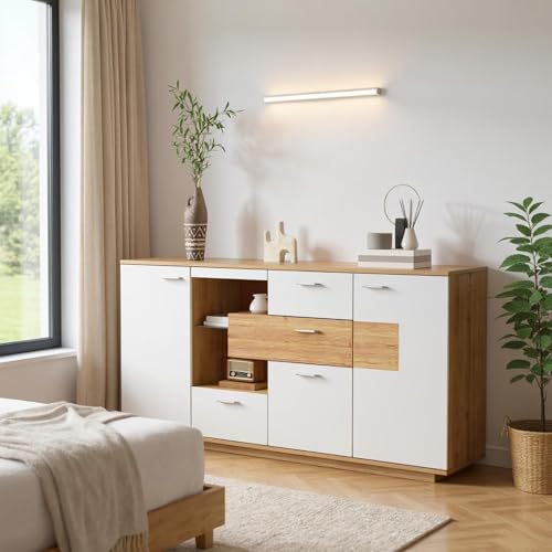 FurnitureR Natural Kleiderschrank, Modernes Design, MDF Material, Platzsparende Lagerlösung, Vielseitig Einsetzbar, Funktionalität im Schlafzimmer von FurnitureR