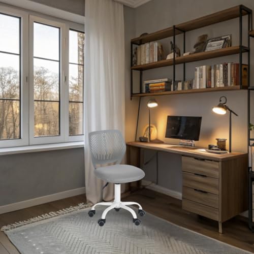 FurnitureR Teenage Office Stuhl, höhenverstellbar, Armless Task Sitz, bunt Study für Zuhause und Studium, atmungsaktives Mesh, ergonomisch & Swivel, 40,5 x 44 x 95 cm, Grau FurnitureR Teenage Office Stuhl, höhenverstellbar, Armless Task Sitz, bunt Study für Zuhause und Studium, atmungsaktives Mesh, ergonomisch & Swivel, 40,5 x 44 x 95 cm, Grau von FurnitureR