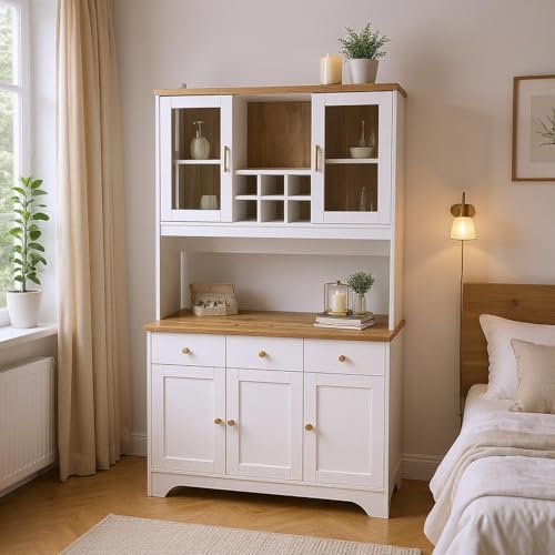 FurnitureR Weiß Kleiderschrank, Moderner Stil, MDF-Material, Viel Stauraum, Ideale Lösung für Kleine Räume, Robuster Aufbau von FurnitureR