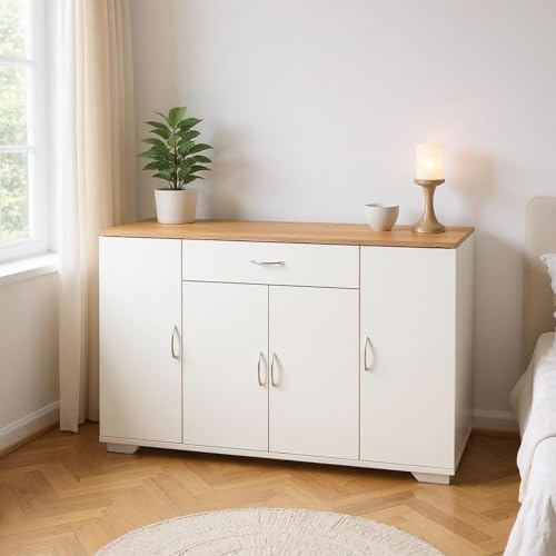 FurnitureR Weißer Kleiderschrank, Modernes Design, MDF-Material, Praktische Aufbewahrungslösung, Kompakte Größe für kleine Räume von FurnitureR