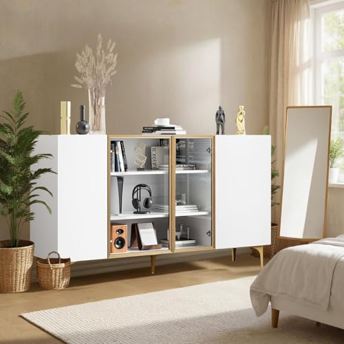 FurnitureR White Modern Kleiderschränke, Stilvolles Design mit MDF-Material, Robuster Stauraum, Ideal für Schlafzimmer, 150cm Länge von FurnitureR