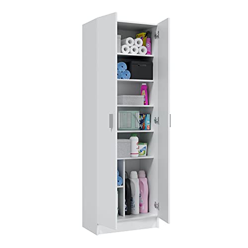 Habitdesign, Schuhschrank mit 2 Türen und 6 Ablagen – geräumiger Mehrzweckschrank in Mattweiß für Flur, Schlafzimmer oder Garderobe, bis zu 18 Paar Schuhe, Maße: 59 x 180 x 37 cm (B x H x T) Habitdesign, Schuhschrank mit 2 Türen und 6 Ablagen – geräumiger Mehrzweckschrank in Mattweiß für Flur, Schlafzimmer oder Garderobe, bis zu 18 Paar Schuhe, Maße: 59 x 180 x 37 cm (B x H x T) von Habitdesign