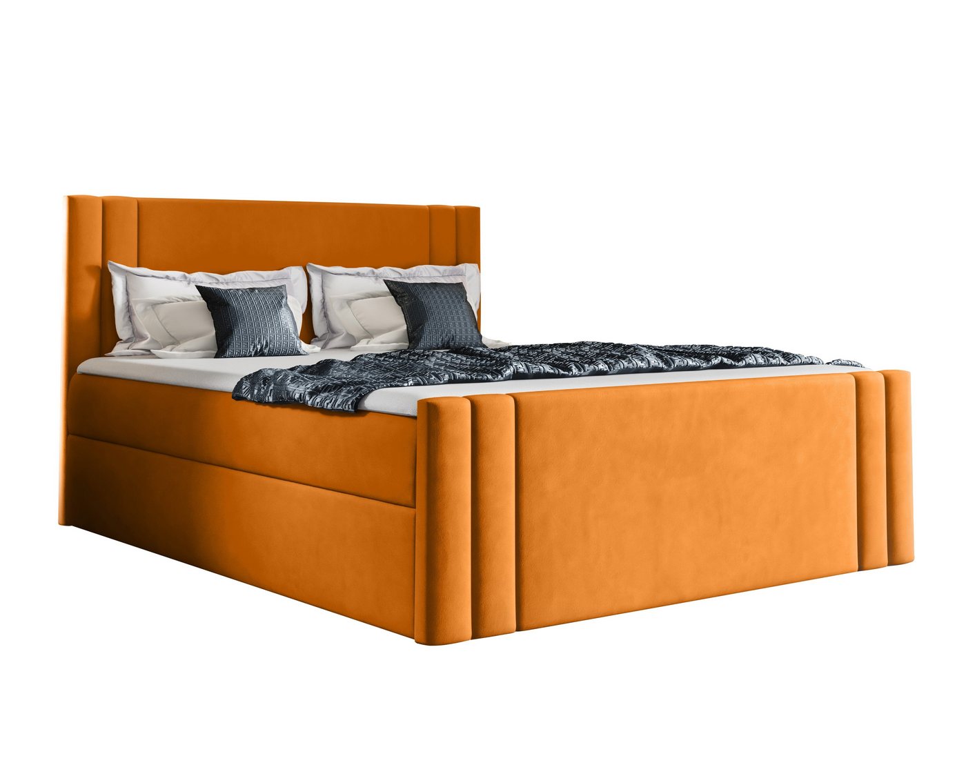 Furnix Boxspringbett CARLOTT 120/140/160/180/200x200 Kontinentalbett mit Bettkästen Auswahl, Bonnelfeder H3, Höhe der Liegefläche: 52 cm von Furnix