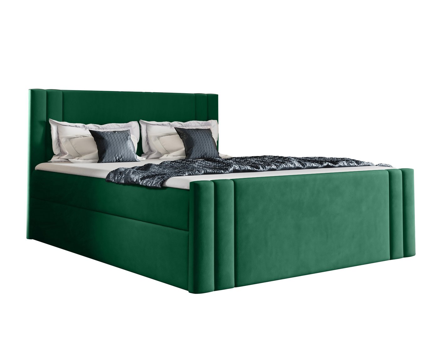 Furnix Boxspringbett CARLOTT 120/140/160/180/200x200 Kontinentalbett mit Bettkästen Auswahl, Bonnelfeder H3, Höhe der Liegefläche: 52 cm von Furnix