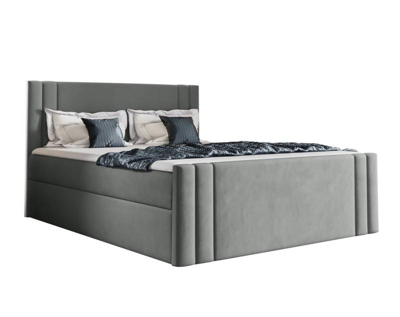 Furnix Boxspringbett CARLOTT 120/140/160/180/200x200 Kontinentalbett mit Bettkästen Auswahl, Bonnelfeder H3, Höhe der Liegefläche: 52 cm von Furnix