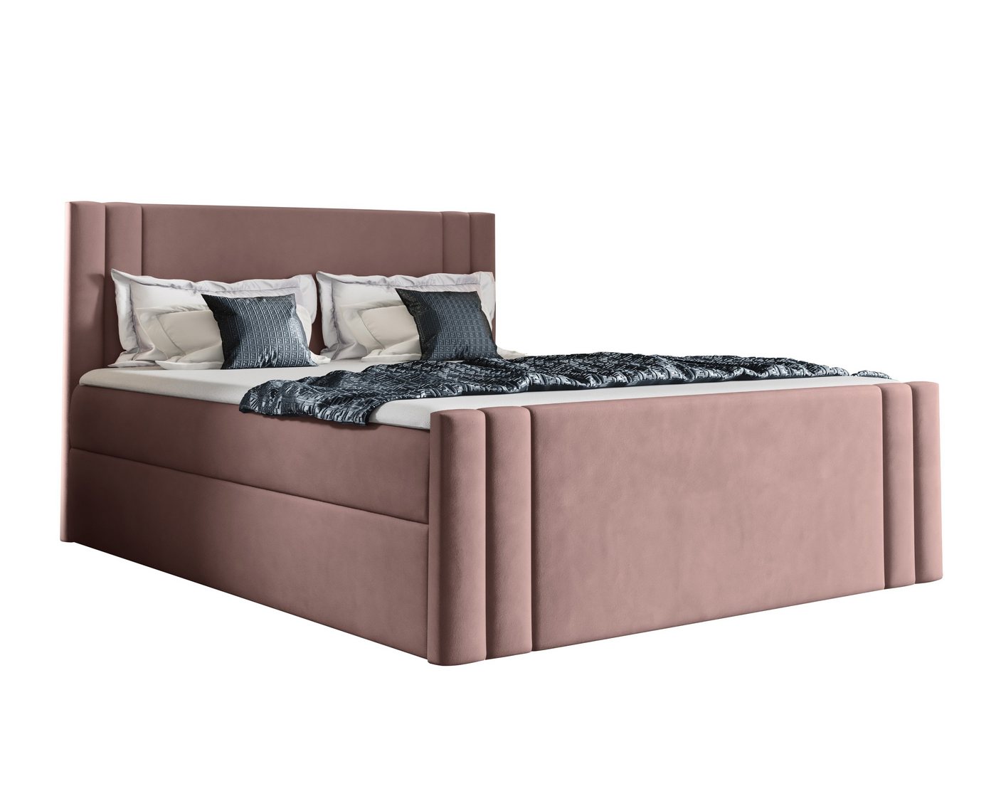 Furnix Boxspringbett CARLOTT 120/140/160/180/200x200 Kontinentalbett mit Bettkästen Auswahl, Bonnelfeder H3, Höhe der Liegefläche: 52 cm von Furnix