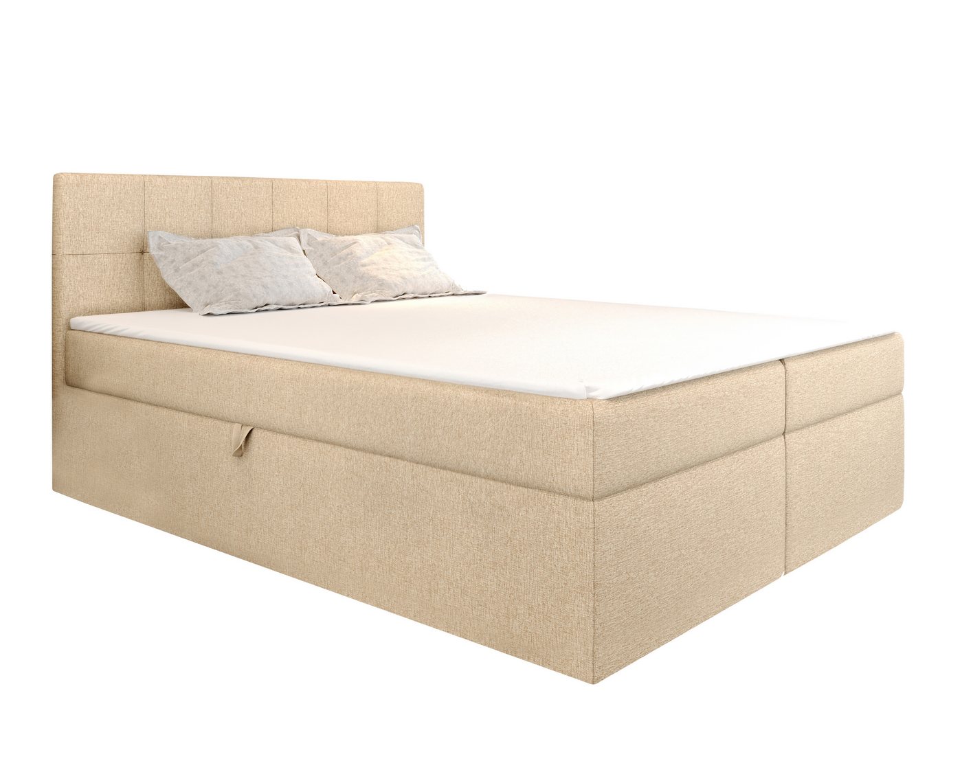 Furnix Boxspringbett CERELA 120/140/160/180/200x200 Doppelbett mit Bettkasten und Topper, Bonellfederkern H3, stapazierfähiger, hochwertiger Stoff von Furnix