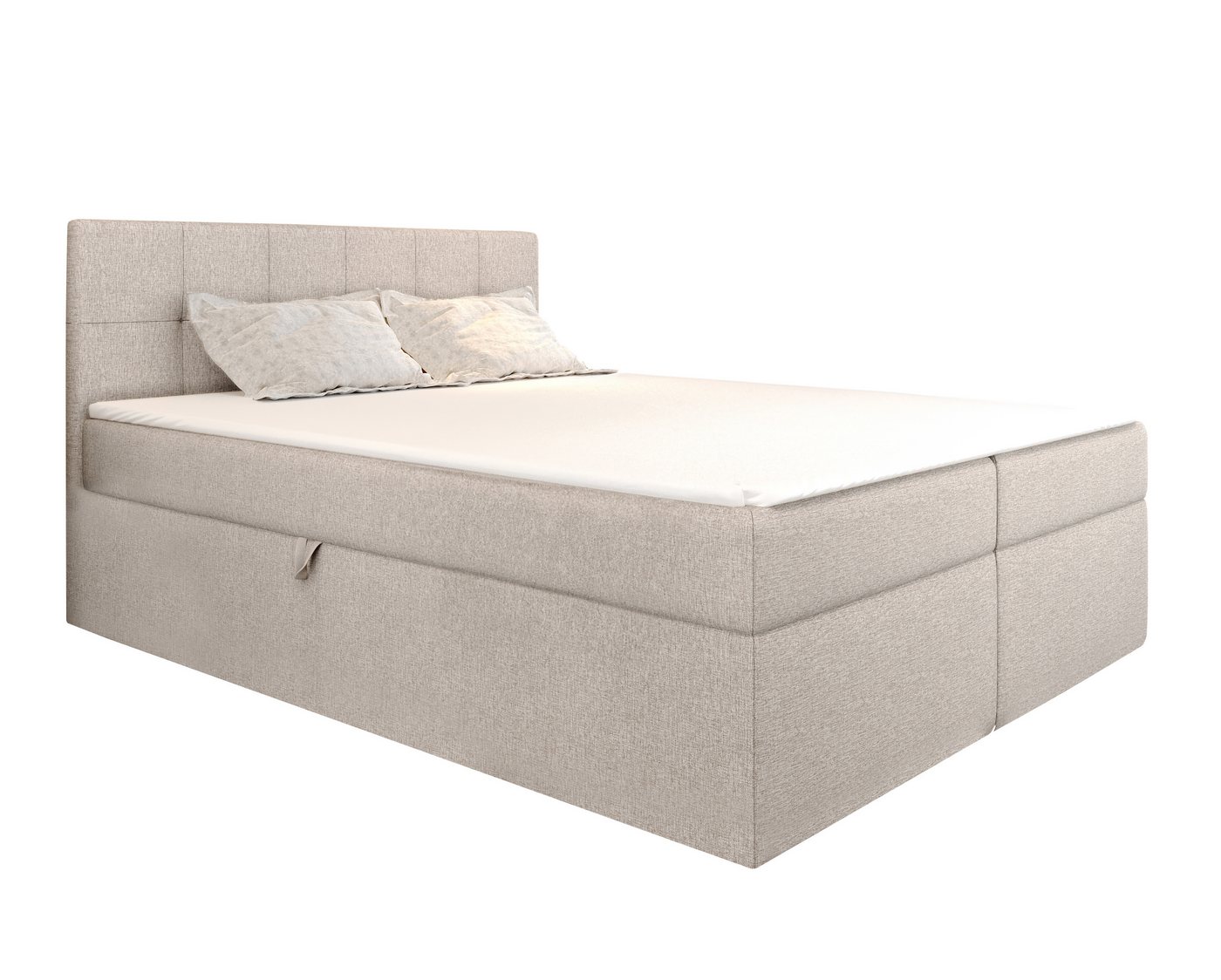 Furnix Boxspringbett CERELA 120/140/160/180/200x200 Doppelbett mit Bettkasten und Topper, Bonellfederkern H3, stapazierfähiger, hochwertiger Stoff von Furnix