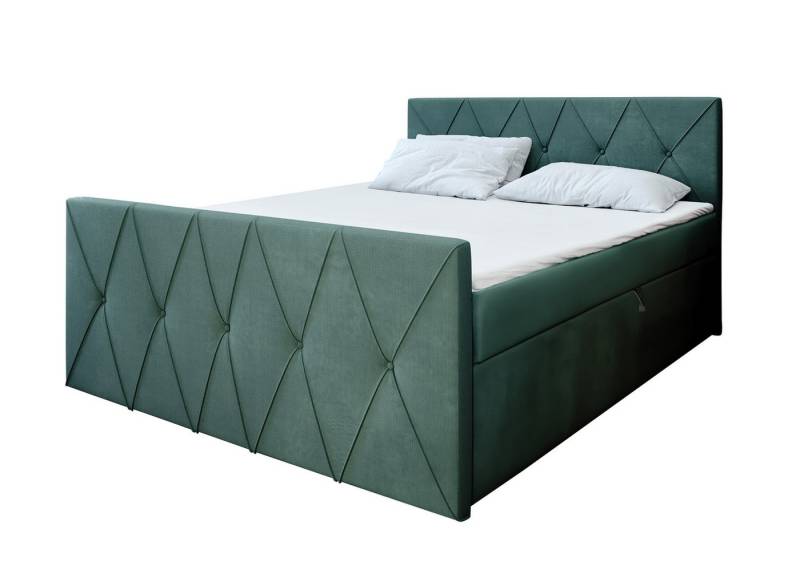 Furnix Boxspringbett CRISTI LUX 140/160/180/200x200 Bett mit 2 Bettkästen, Länge 216, Höhe 102 cm, vollständig gepolstert von Furnix