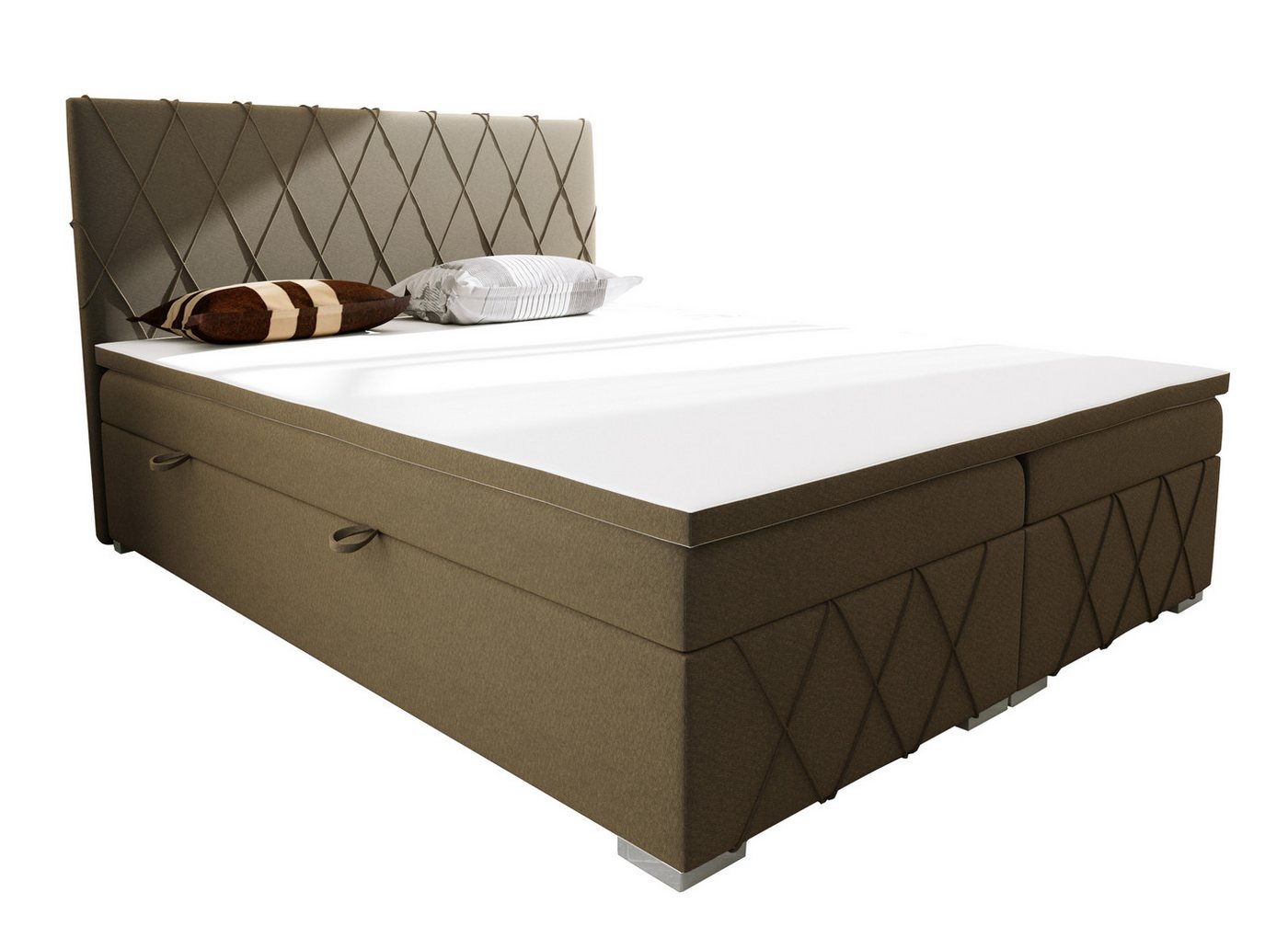 Furnix Boxspringbett FREDD Polsterbett 140/160x180x200 cm 2 Bettkasten inkl. Topper, 7-Zonen Taschenfederkern-Matratze, hochwertig & robust von Furnix