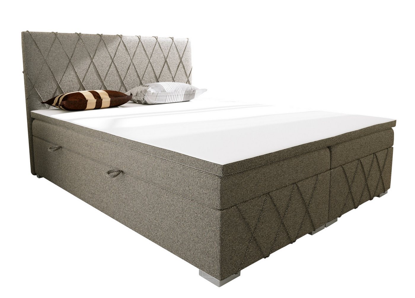 Furnix Boxspringbett FREDD Polsterbett 140/160x180x200 cm 2 Bettkasten inkl. Topper, 7-Zonen Taschenfederkern-Matratze, hochwertig & robust von Furnix