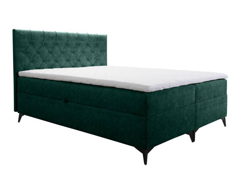 Furnix Boxspringbett JULLIE 129-200x200 mit Topper Bettkaste Farbe/Größe Auswahl, mit Topper von Furnix