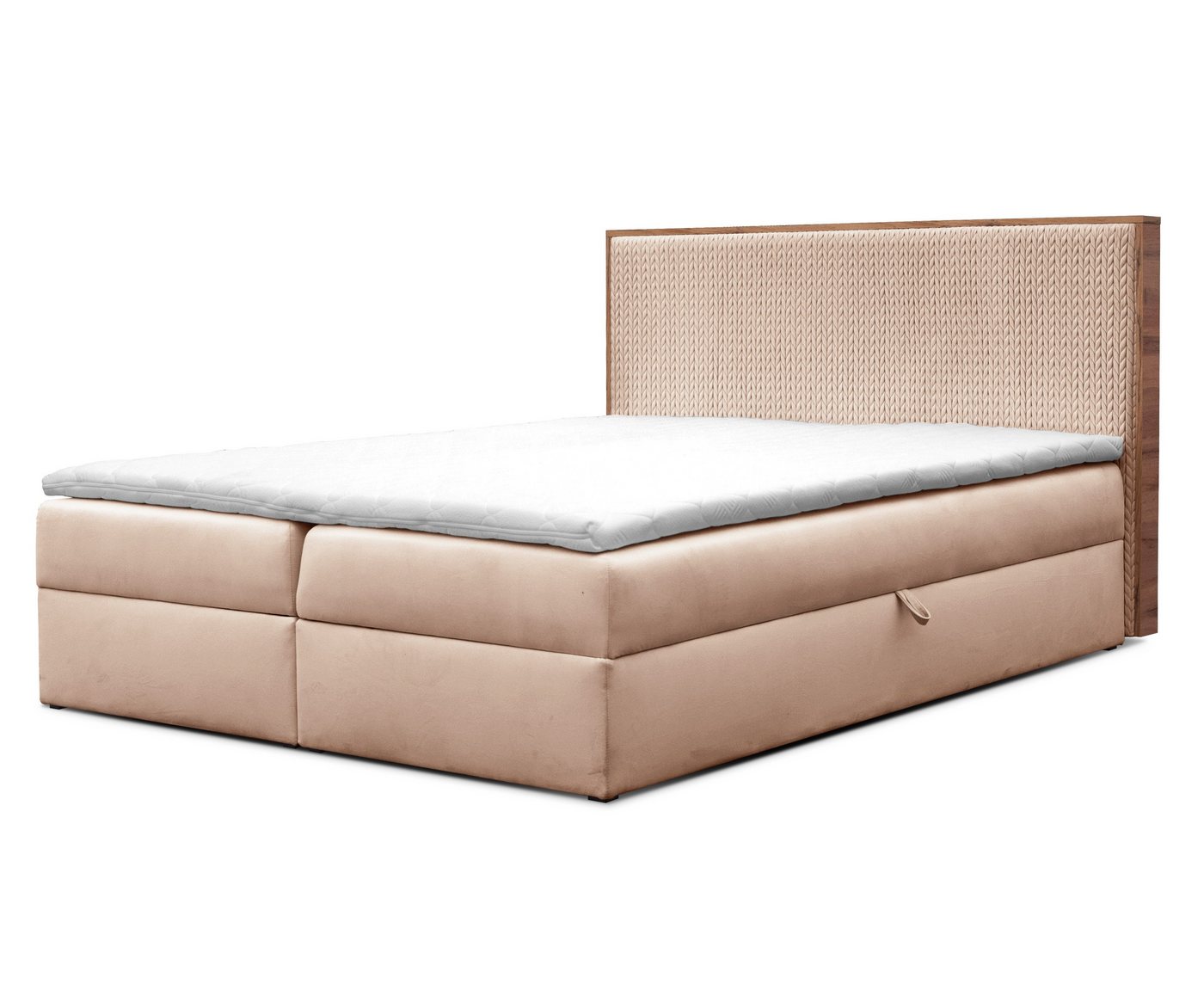 Furnix Boxspringbett Krisi 120/140/160/180x200 mit Bettkasten & Topper Auswahl Farbe/Größe, hochwertiger strapazierfähiger Stoff, 2 Bettkästen von Furnix