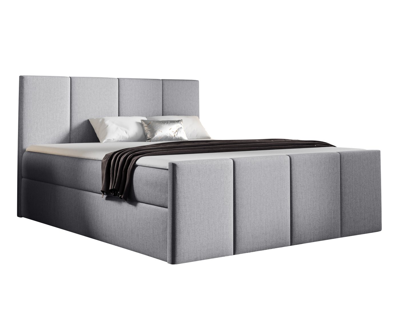 Furnix Boxspringbett LARSH 120-200x200 Doppelbett mit Topper & Bettkasten Samt-Optik, inkl. 2 Bettkästen mit Öffnungsautomatik, vollständig gepolstert von Furnix