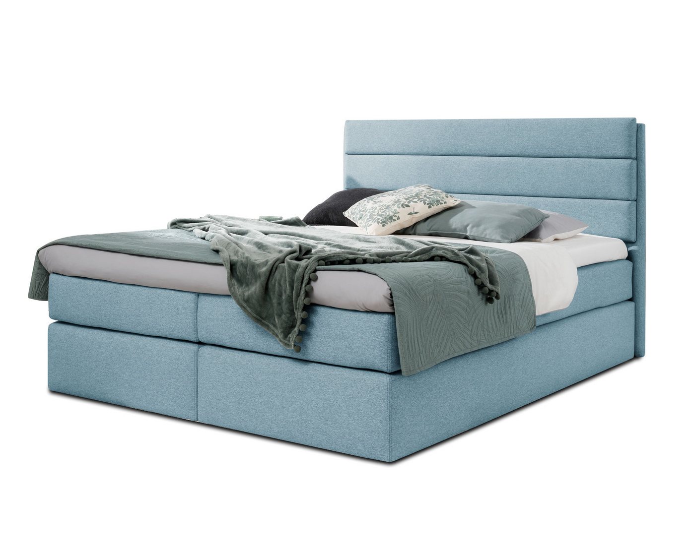 Furnix Boxspringbett REVLIE 120/140/160/180x200 Polsterbett mit Kopfteil Topper, rubust, pflegeleichter Polsterstoff von Furnix