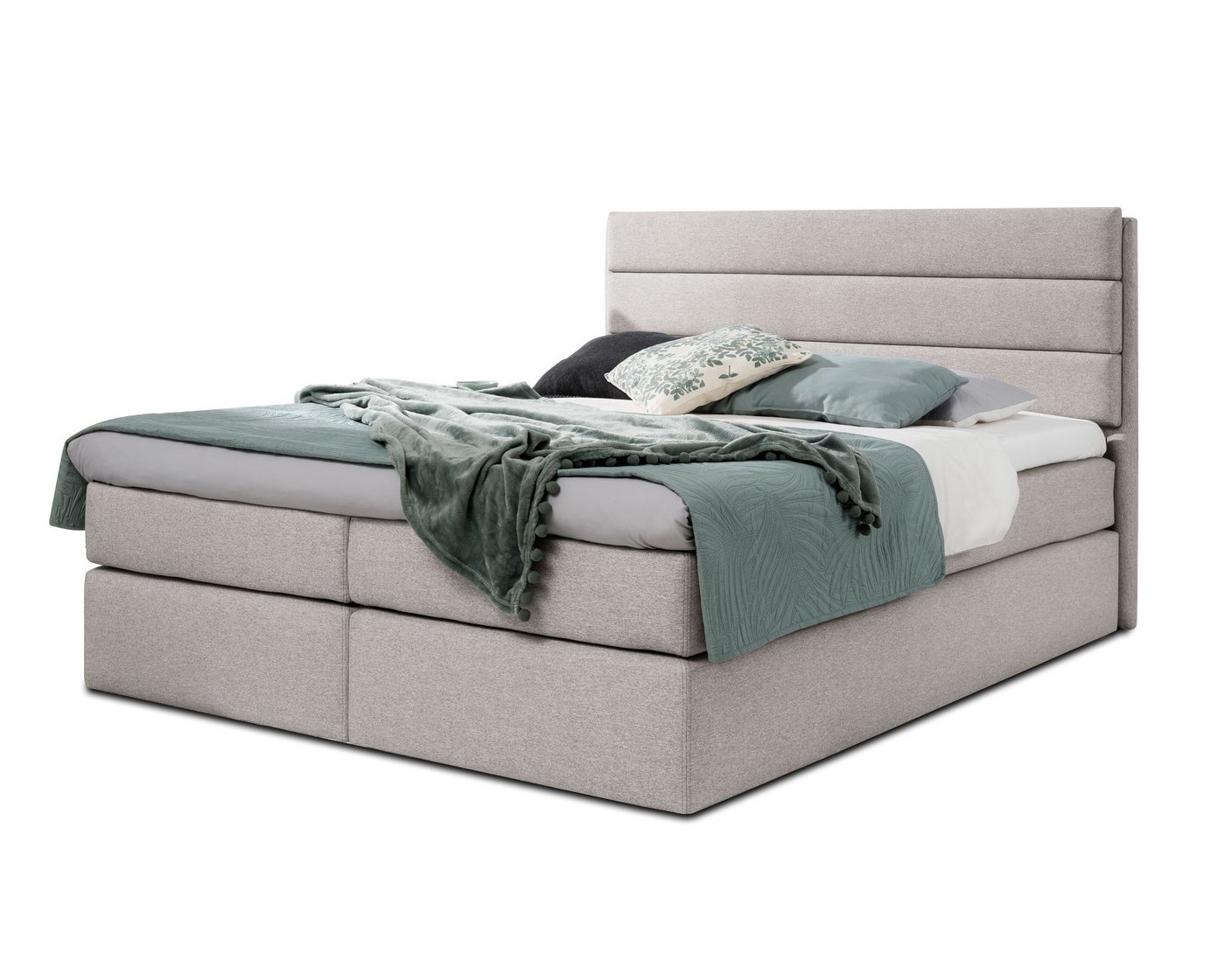 Furnix Boxspringbett REVLIE 120/140/160/180x200 Polsterbett mit Kopfteil Topper, rubust, pflegeleichter Polsterstoff von Furnix