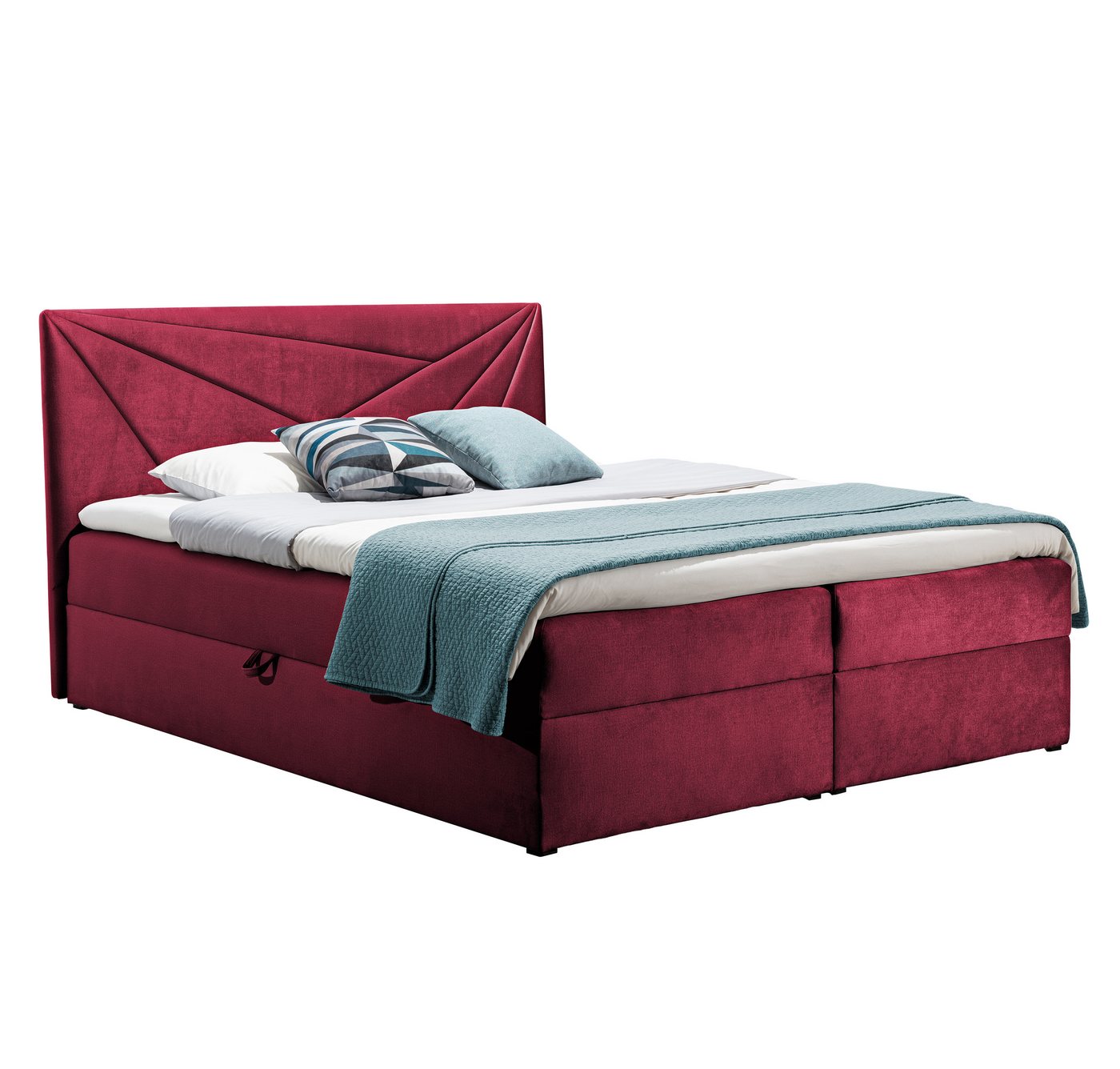 Furnix Boxspringbett TREZO 5 120x200 Doppelbett mit Bettkasten und Topper, pflegeleichte hochwertige Stoffe von Furnix