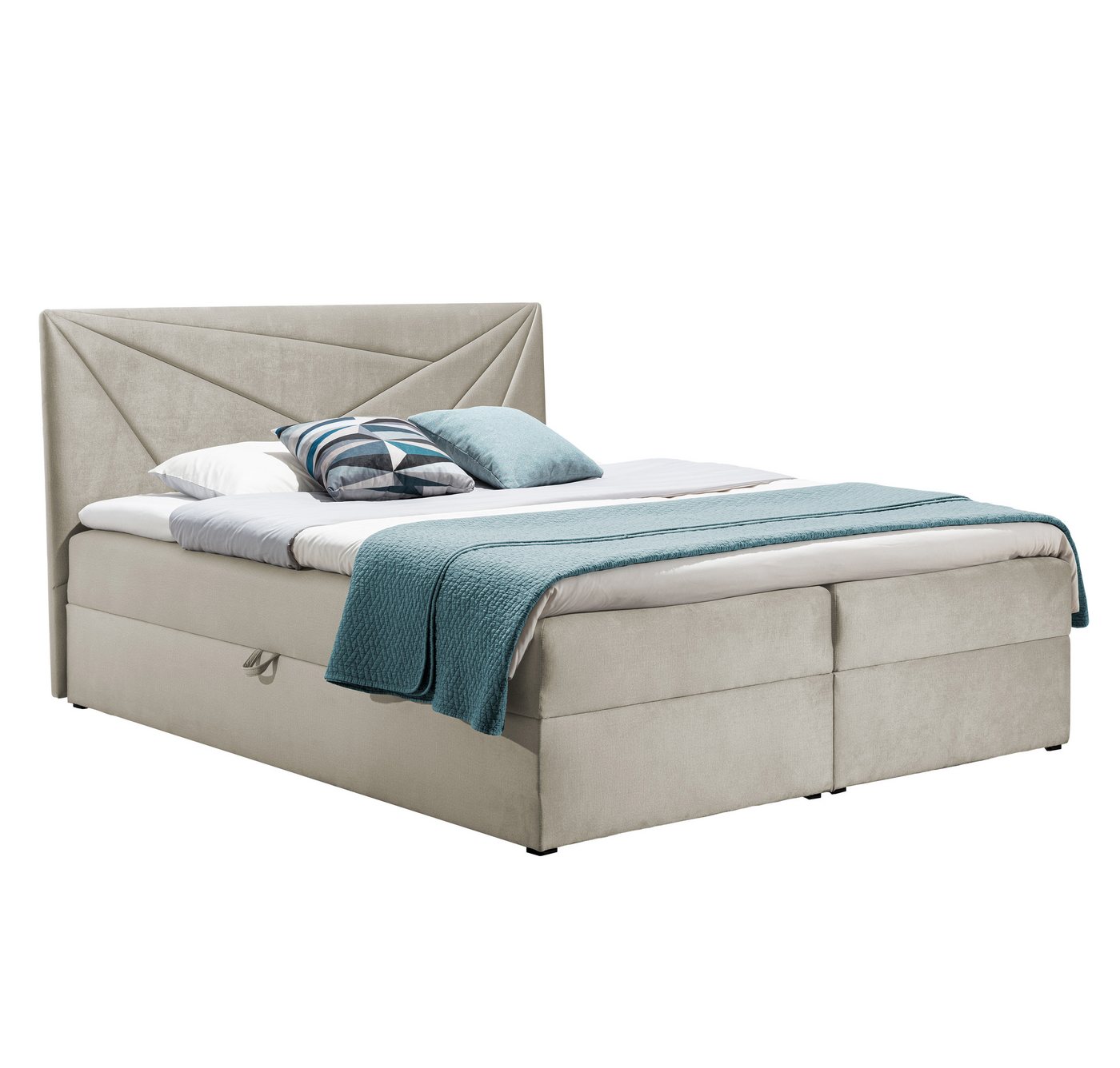 Furnix Boxspringbett TREZO 5 120x200 Doppelbett mit Bettkasten und Topper, pflegeleichte hochwertige Stoffe von Furnix