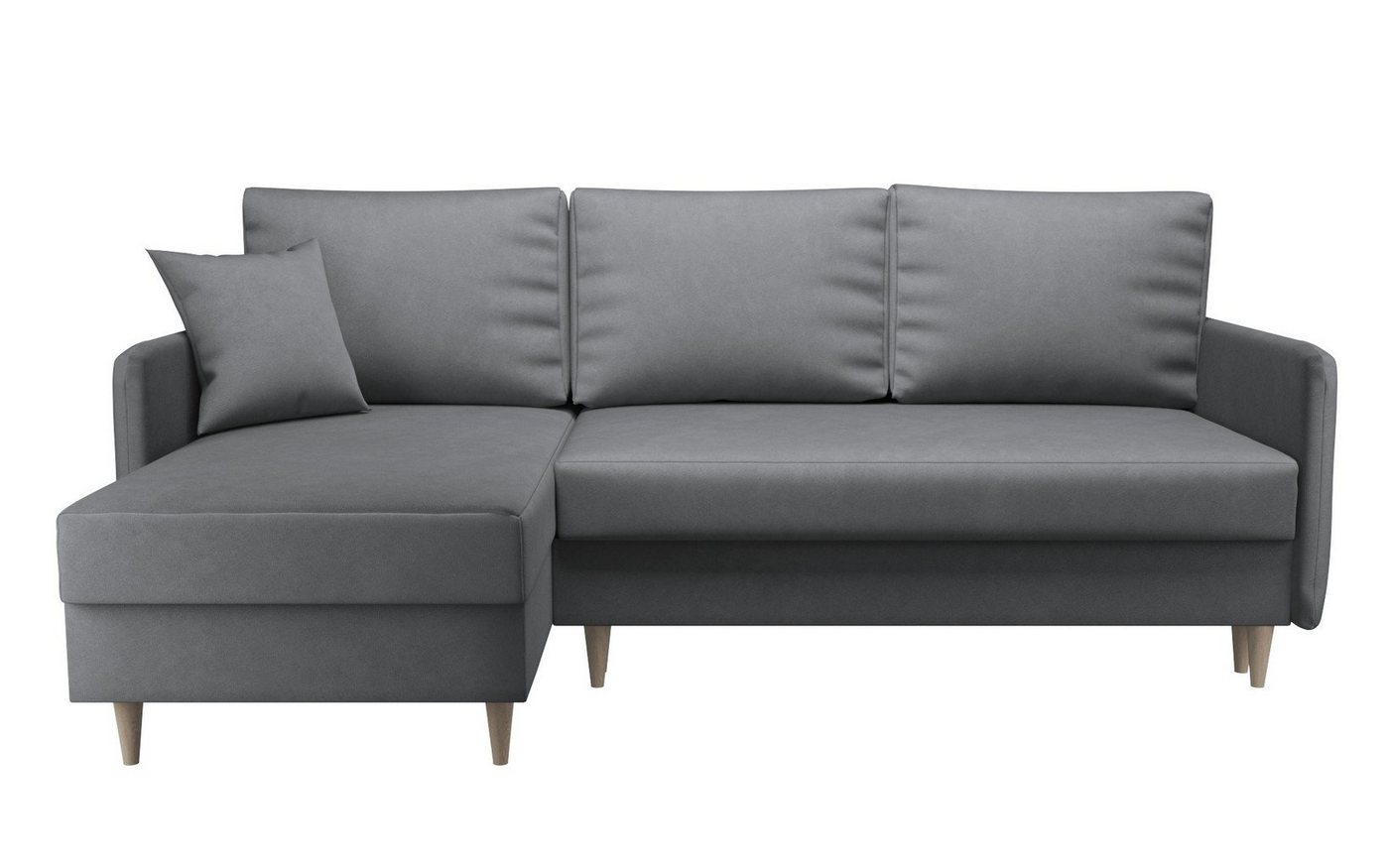 Furnix Ecksofa ABELLE Schlafsofa in L-Form Polstercouch mit Schlaffunktion, mit 2 Bettkästen, B215 x H90 x T145 cm, Sitzhöhe 45 cm, DL-Auszugmechanik von Furnix