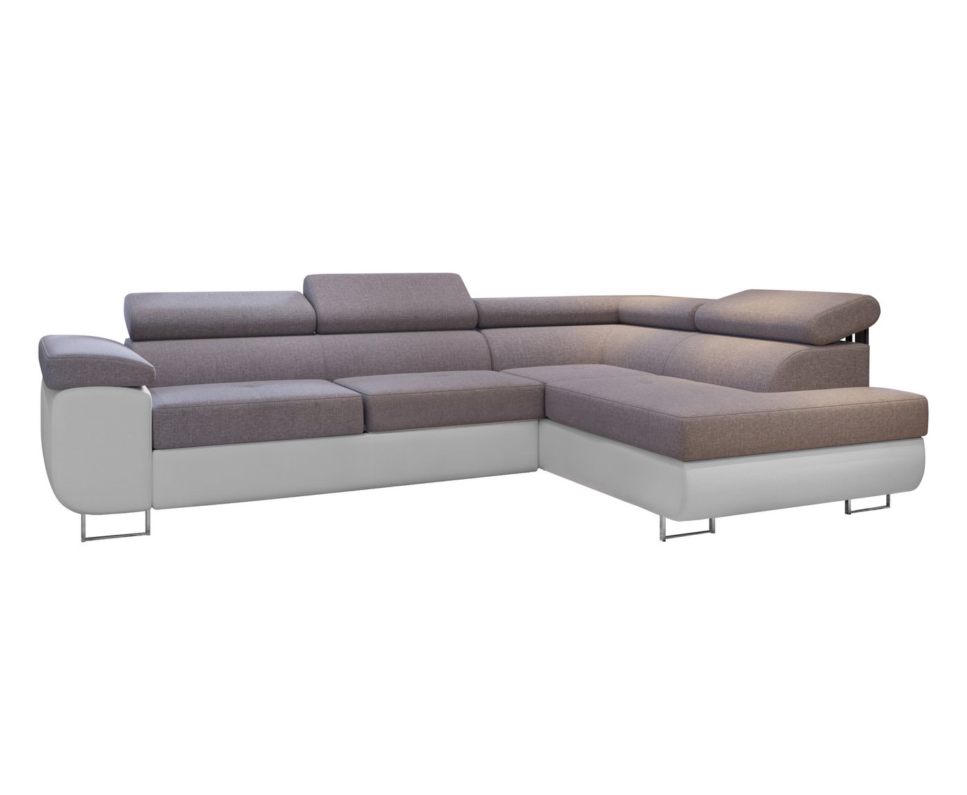 Furnix Ecksofa ANDROMEDE Schlafsofa in L-Form, Polstercouch, B275 x T203 x H71 cm (90 cm mit aufgestellten Kopfstützen) von Furnix