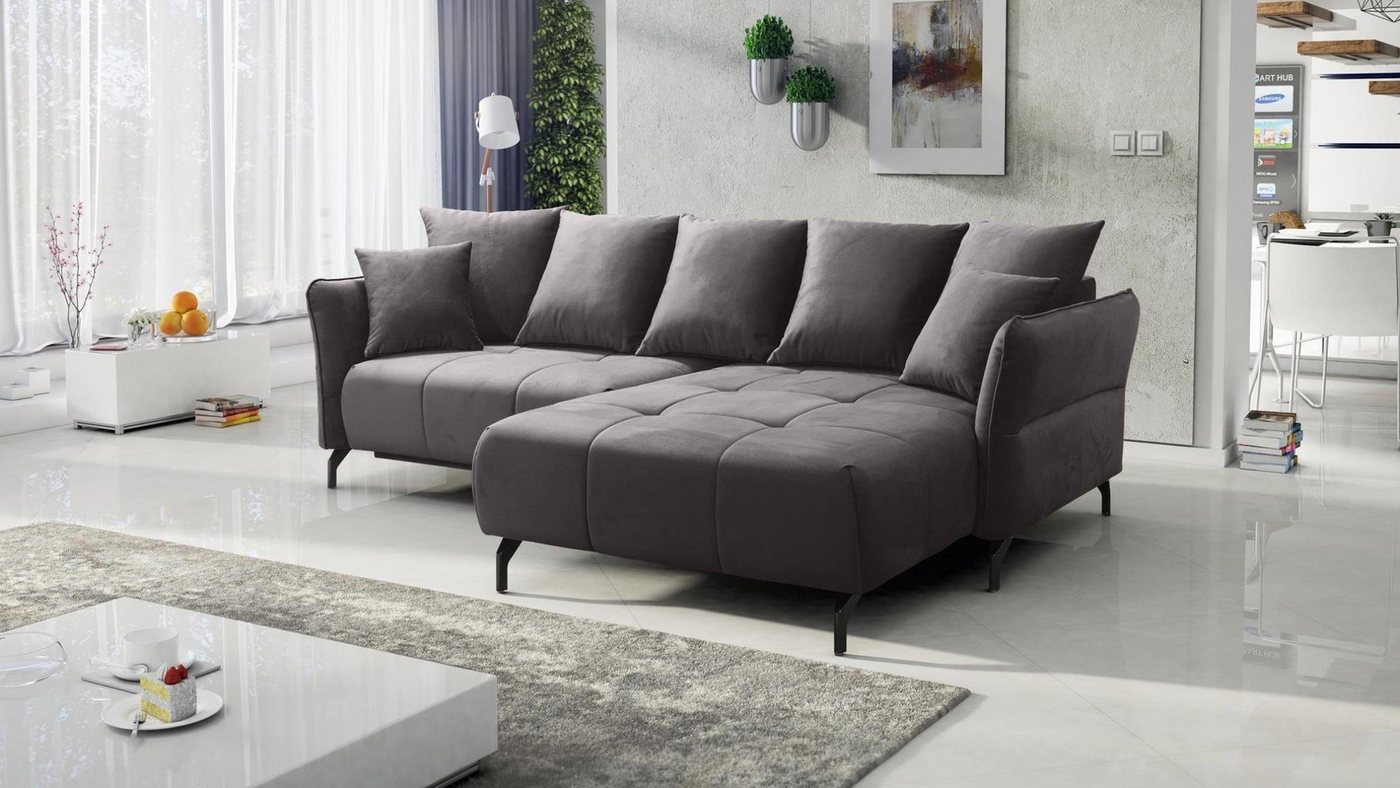 Furnix Ecksofa KAIROSS Sofa mit Schlaffunktion Auswahl, mit Bettkasten, ausziehbare Liegefläche: 133 x 234 cm von Furnix