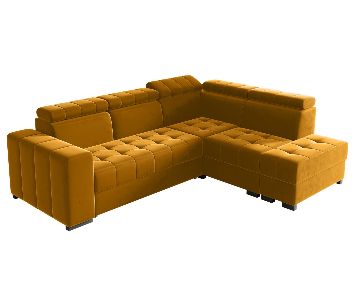 Furnix Ecksofa LIENNE Schlafsofa Polstercouch mit verstellbaren Kopfstützen, 270x98x210 cm, Sitz-/ Liegehöhe 45 cm, Bettkasten von Furnix