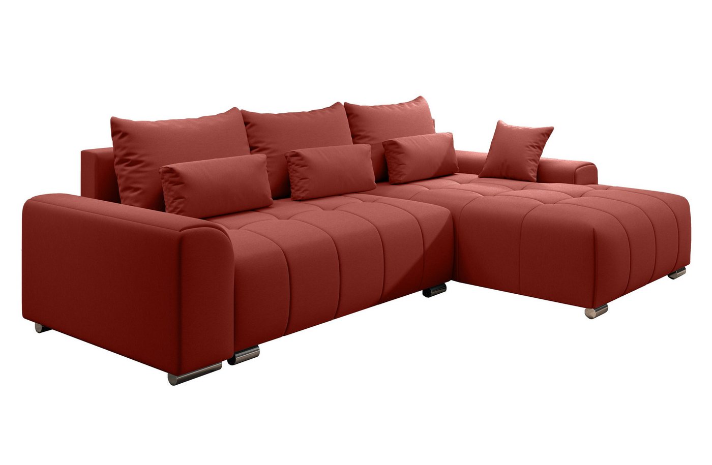 Furnix Ecksofa LORETA Sofa Schlafsofa Eck-Couch mit Schlaffunktion, Bettkasten, Liegefläche 145x205 cm, Made in EU von Furnix